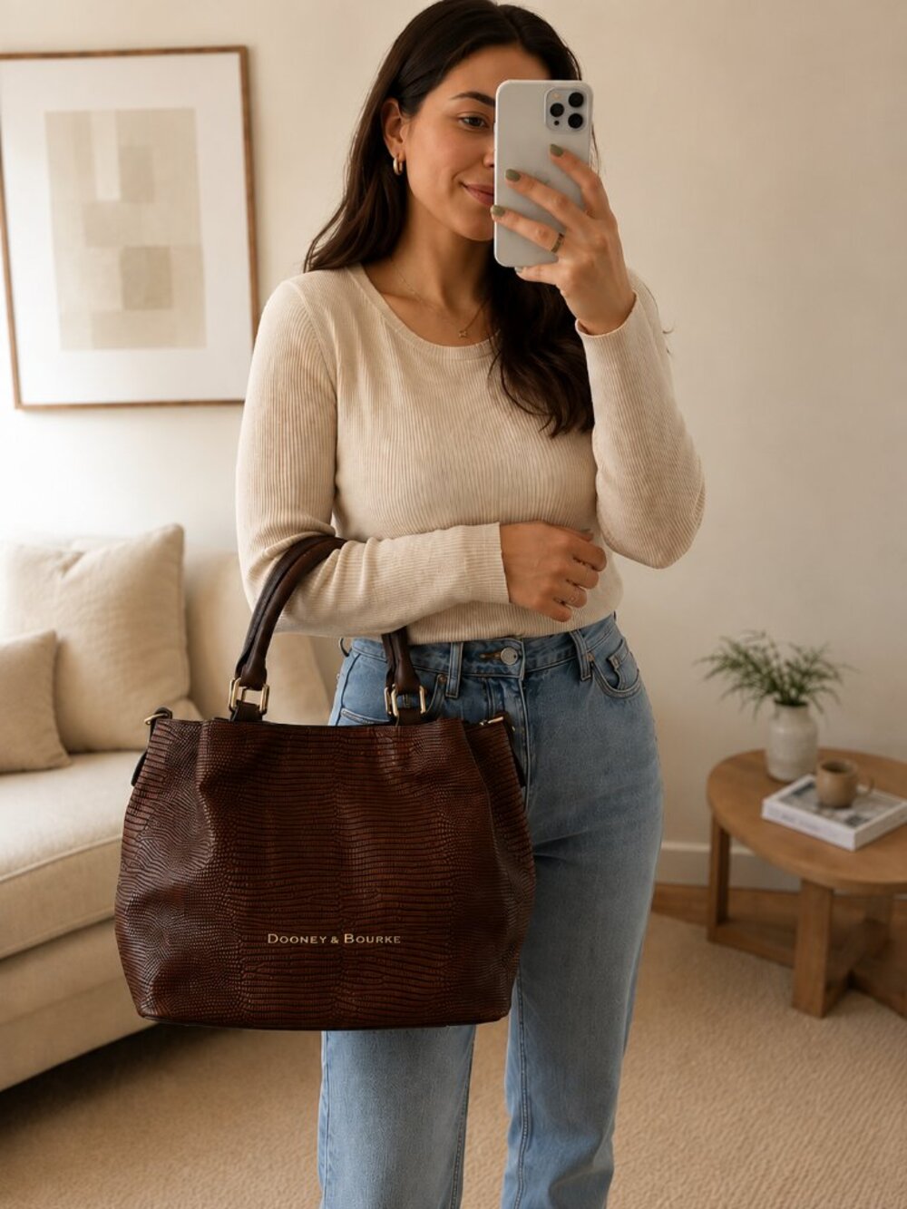 Dooney & Bourke Embossed Lizard Large Barlow Satchel